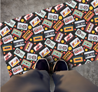 Kids rug vintage audio cassettes design - TenStickers