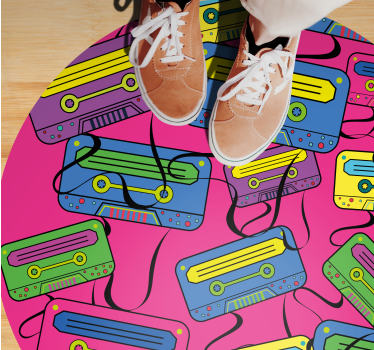 Kids rug vivid cassette tapes design - TenStickers