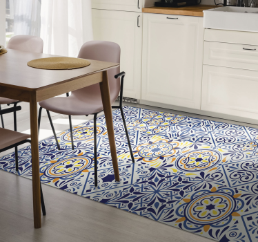 Different tiles effect kitchen vinyl rug - TenStickers