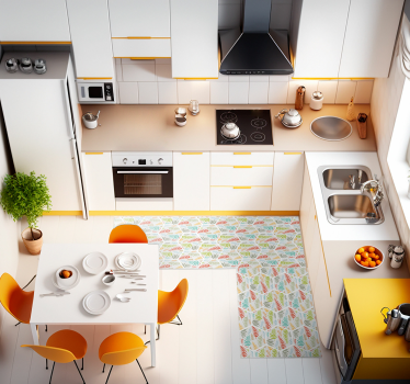 Kitchen plant tiles kitchen flooring - TenStickers