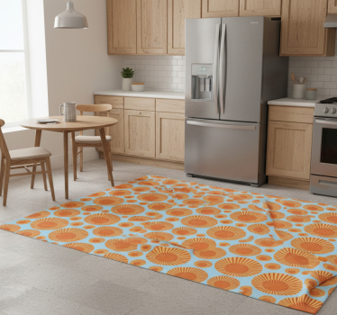 Kitchen vinyl mat 70's sunshine fridge - TenStickers