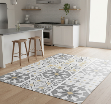 Kitchen vinyl mat amiaz cement tile design - TenStickers