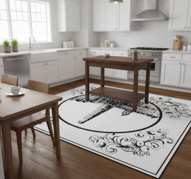 Kitchen vinyl mat amsterdam dam square design - TenStickers