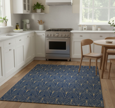 Kitchen vinyl mat art deco design with gold accents - TenStickers
