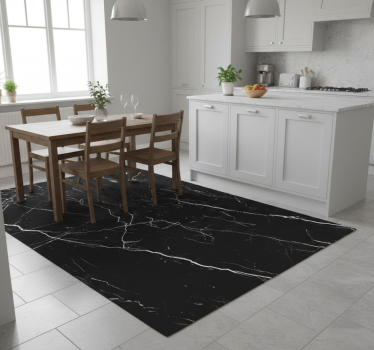 Kitchen vinyl mat black marble design - TenStickers