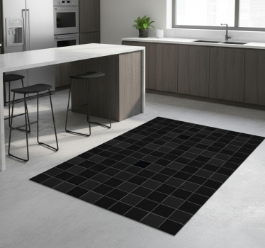 Kitchen vinyl mat black small tiles design - TenStickers