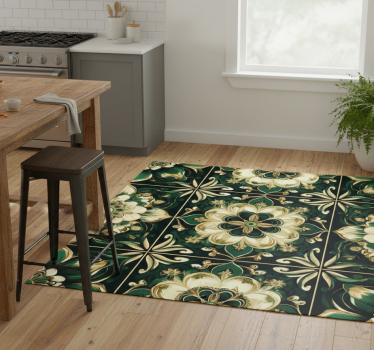 Kitchen vinyl mat botanical mosaic design - TenStickers