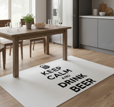 Calm and drink beer kitchen vinyl mat - TenStickers