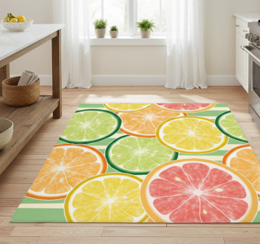 Kitchen vinyl mat citrus tile stickers - TenStickers