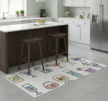 Kitchen vinyl mat cocktails decal - TenStickers