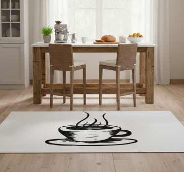 Kitchen vinyl mat coffee with milk - TenStickers