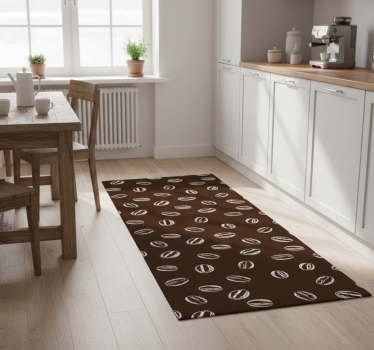 Kitchen vinyl mat coffee beans pattern - TenStickers