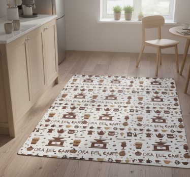 Kitchen vinyl mat coffee break - TenStickers