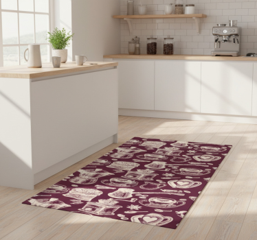 Kitchen vinyl mat coffee pattern design - TenStickers