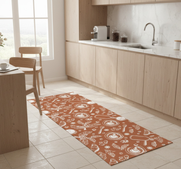 Kitchen vinyl mat coffee seamless pattern - TenStickers