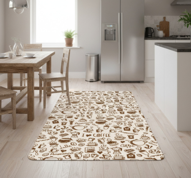 Kitchen vinyl mat coffee-themed door decals - TenStickers