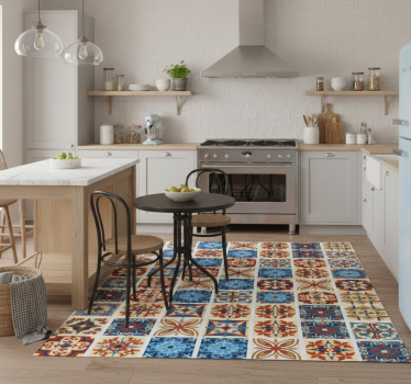 Kitchen vinyl mat crifitio cement tiles design - TenStickers