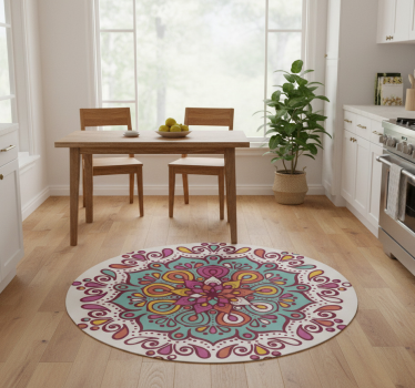 Colorful tiled mandala kitchen vinyl mat - TenStickers