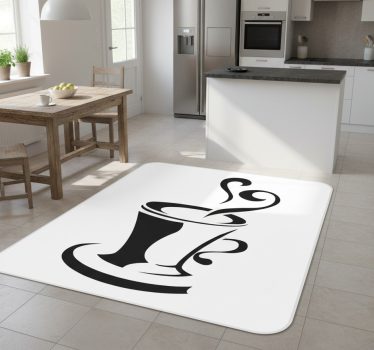 Kitchen vinyl mat coffee with heart - TenStickers
