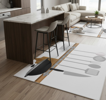 Kitchen vinyl mat dish drying rack with bowls - TenStickers