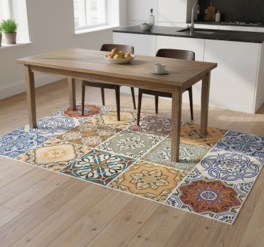 Kitchen vinyl mat eclectic mediterranean mosaic - TenStickers