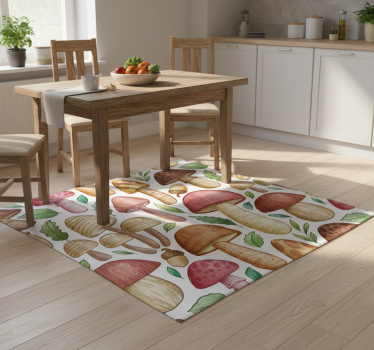 Kitchen vinyl mat featuring a variety of mushrooms - TenStickers