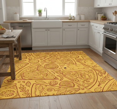 Kitchen vinyl mat featuring italian food icons - TenStickers