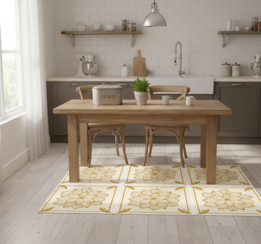Kitchen vinyl mat floral bandana paisley tile - TenStickers