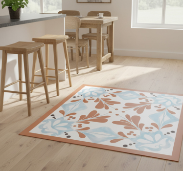 Kitchen vinyl mat floral mediterranean tiles - TenStickers