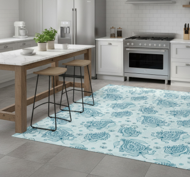 Kitchen vinyl mat floral paisley design - TenStickers