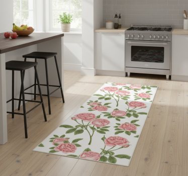 Kitchen vinyl mat flowerprint roses - TenStickers