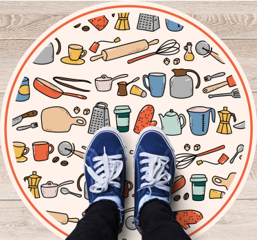 Kitchen vinyl mat for kitchen utensil collection - TenStickers