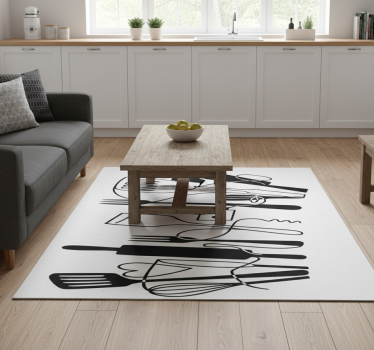 Kitchen vinyl mat for organized kitchen utensils - TenStickers