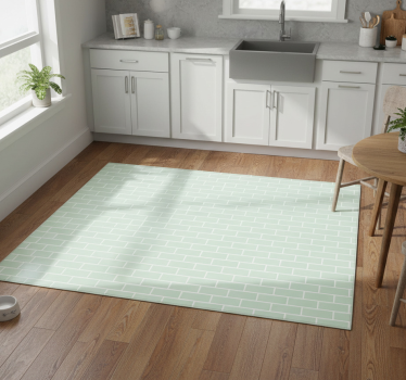 Kitchen vinyl mat green bricks decal for kitchen - TenStickers