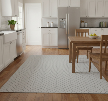 Kitchen vinyl mat herringbone grey tile design - TenStickers