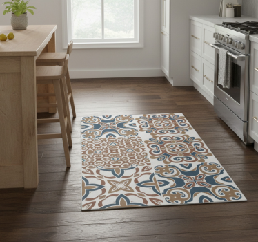 Kitchen vinyl mat hydraulic tile design - TenStickers