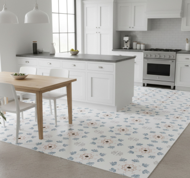 Kitchen vinyl mat in antique grey cement design - TenStickers