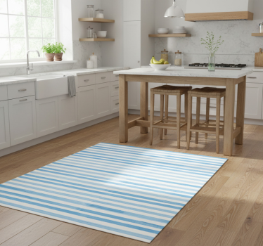 Kitchen vinyl mat in blue textured check - TenStickers