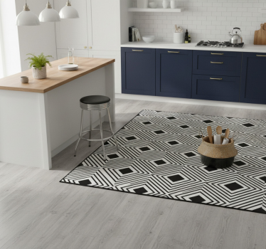 Kitchen vinyl mat in bold diamond lattice design - TenStickers