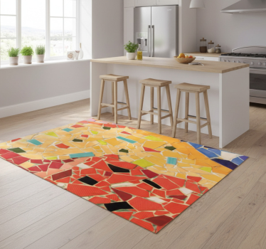 Kitchen vinyl mat in colorful ceramic mosaic - TenStickers