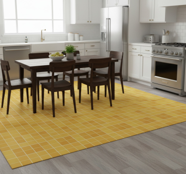 Kitchen vinyl mat in detail yellow gold mosaic - TenStickers