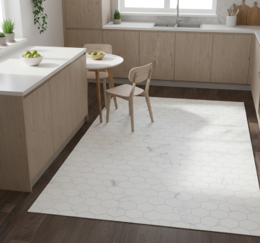 Kitchen vinyl mat in elegant grey hexagon tiles - TenStickers