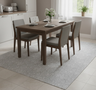 Kitchen vinyl mat in grey floral tones - TenStickers