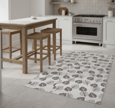 Kitchen vinyl mat in hoja grey kinfolk design - TenStickers