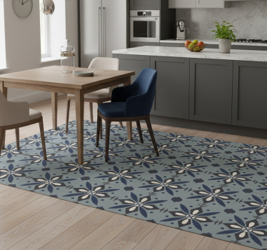 Kitchen vinyl mat in hydraulic color tile design - TenStickers