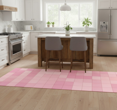 Kitchen vinyl mat in pink square tiles - TenStickers