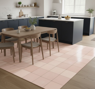 Kitchen vinyl mat in pink tile design - TenStickers