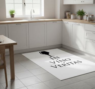 Kitchen vinyl mat in wine there is truth - TenStickers