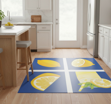 Kitchen vinyl mat lemon juice pattern - TenStickers