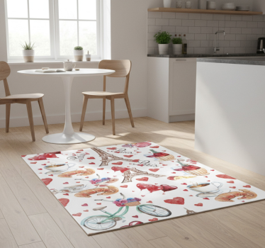 Kitchen vinyl mat love for paris - TenStickers